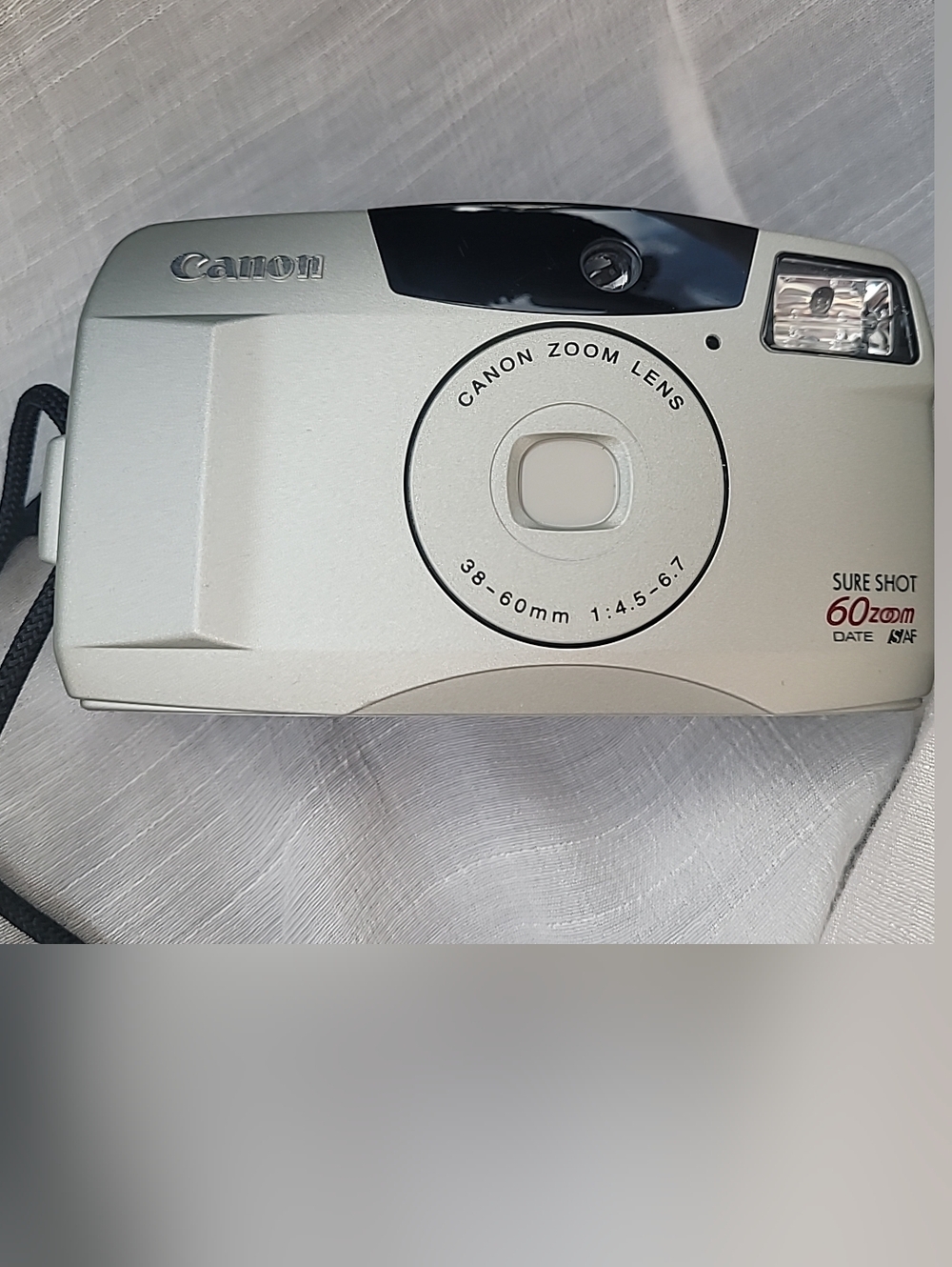 Canon Camera Sure Shot 60 Zoom Shot 35mm Point & Shoot Film W/ Case Works Great! - Picture 3 of 10